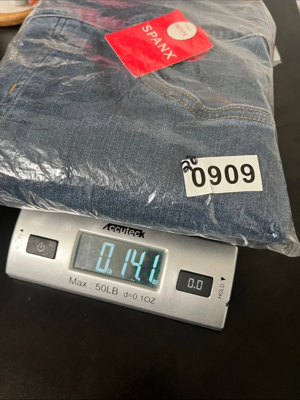 SPANX Dark Wash Distressed Pull-On Jeggings